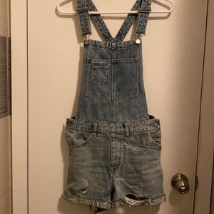 H&M Denim overall shorts size 4